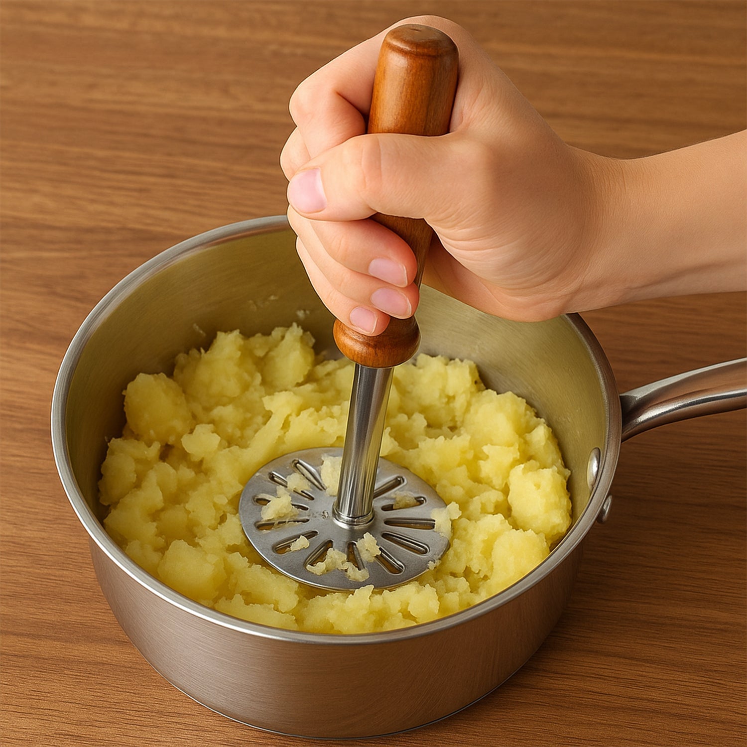 Paubhaji Masher used in all kinds of household and kitchen places for mashing and making paubhajis. Paubhaji Masher used in all kinds of household and kitchen places for mashing and making paubhajis.